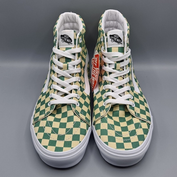 New Vans Sk8-Hi Top Checkerboard Light Green and White Canvas Men's Size 11 - Picture 5 of 9
